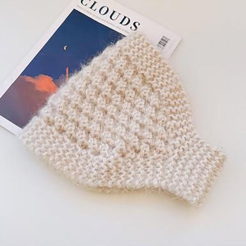 Autumn Winter Warm Knit Headband  Solid Color Elastic Hairbands For Women Girls Windproof Scrunchies Neckerchief Headwear