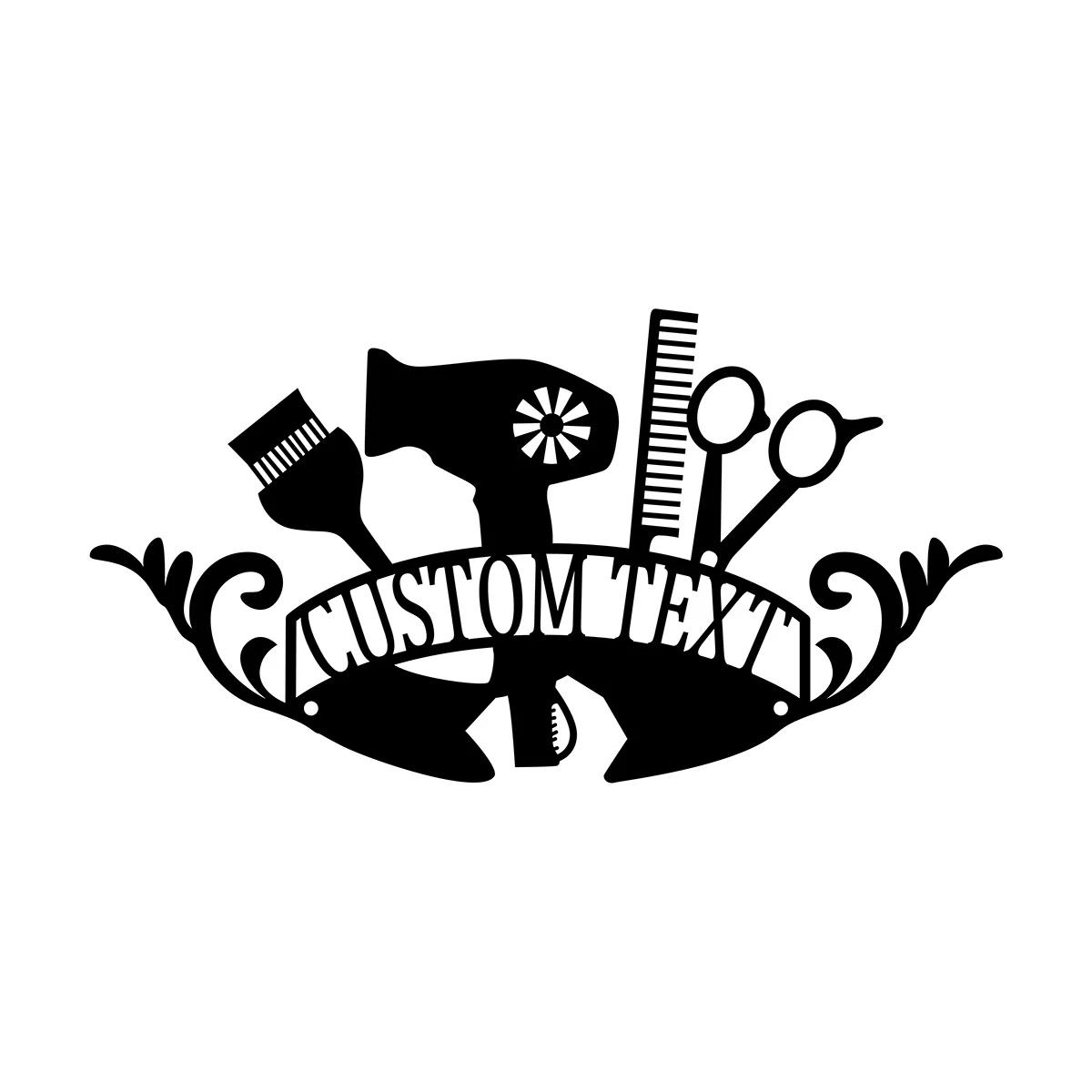

Custom Hair Salon Metal Sign, Hair Stylist Gift Wall Decor, Barber Shop Art, Personalized Beauty Salon Plaque чёрный