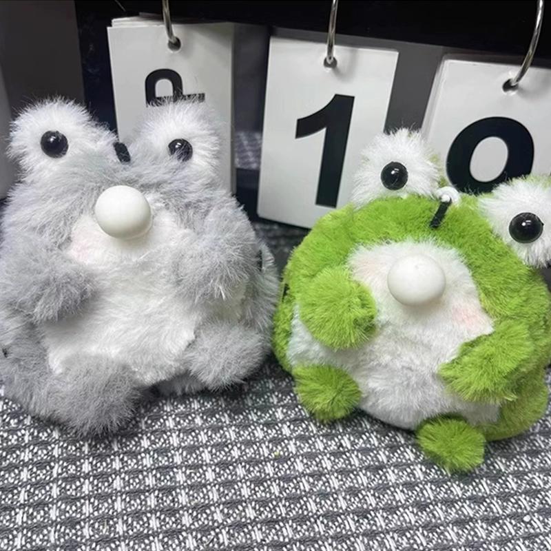 Plush Frog Toy Kit Bag Decoration Pendant Handmade Diy Spit Bubbles Gift Girls