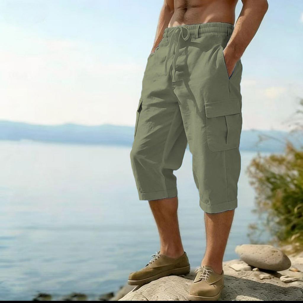 Men's Cotton And Linen Multi-color Casual Pants