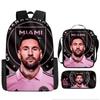 Football Schoolbag Three-Piece Backpack Pencil Bag Satchel Package Primary And Secondary School Students Schoolbag