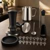 Espresso Tamping Kit with Pitcher Ergonomic Latte Art Set Stencils Non-Slip