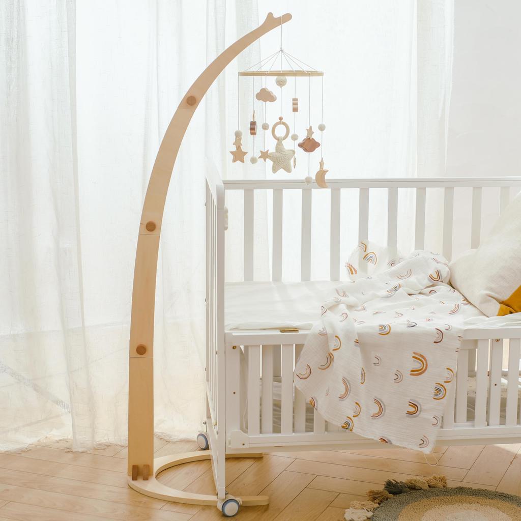 Make Baby Mobile Set with Wooden Easy Baby Wind Hanging Bed Bed Interior Baby Baby Educational Bedding Let's Stand, Arms, Installation, Toy, Chime,