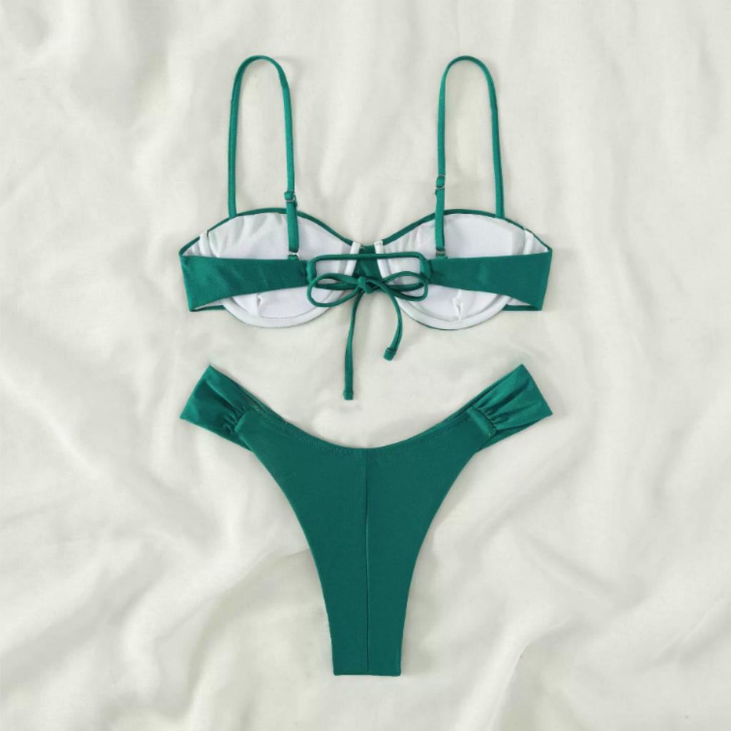 Women's Split Bandeau Bikini Fashion Sexy Swimsuit