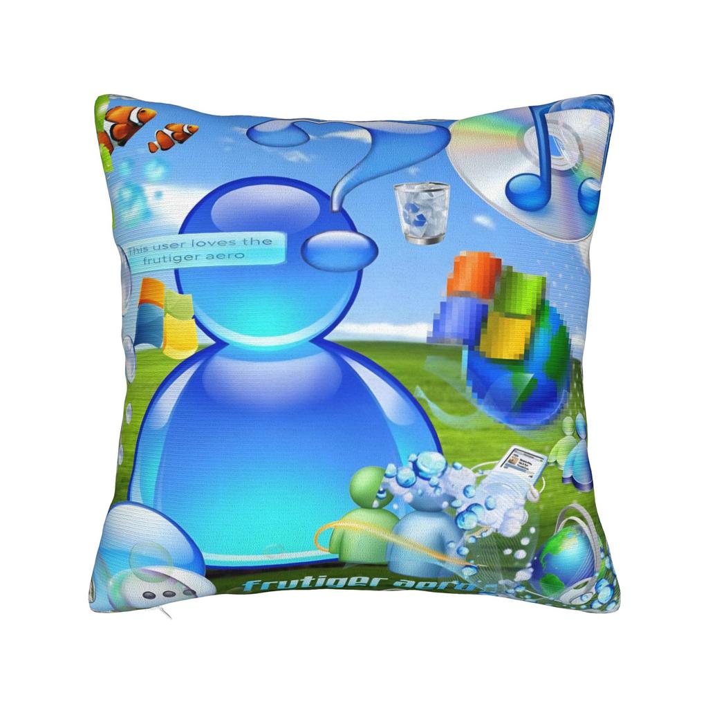 Fish Meme Frutiger Aero Square Pillow Cases Cushion Covers Fashion Polyester Decorative Pillowcover for Sofa