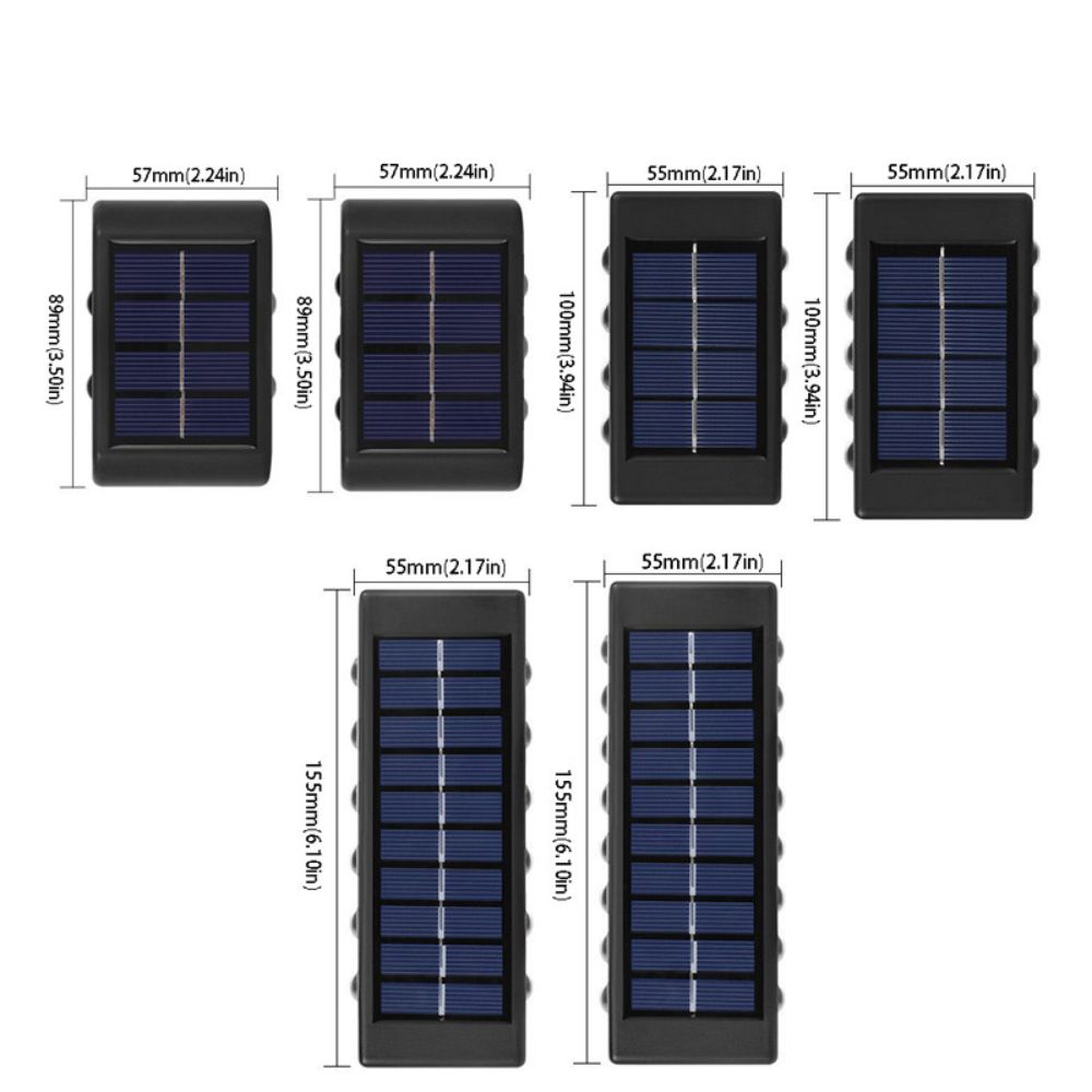 Waterproof Solar Light Lamp Warm Light Up And Down Luminous Solar Wall Lamp 4/6/8/10/12/16LED Outdoor Solar Lights Halloween