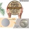 2D Printed Metal Sign In a Vintage Round Shape - Crazy Dog House, Suitable for Both Indoor And Outdoor Use, a Practical Home Decor Metal Sign - Retro