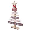 Christmas Tabletop Ornaments Wooden Sign Decoration with Base for Gifts Home Decor Layout Prop Red