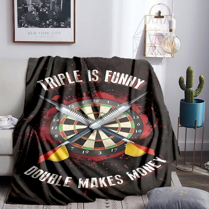 Throw Darts Printed Blanket Lightweight Flannel Bedding Blanket Perfect for Travel, Camping, Living Rooms, Offices, Sofas, Fan Christmas Gift