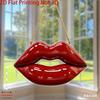 2D Flat Bohemian Style Heart Red Lips Acrylic Decoration Sign, Suitable for Wall Decoration, Porch, Room, Villa, Accents Home, Hallway, or Workplace -