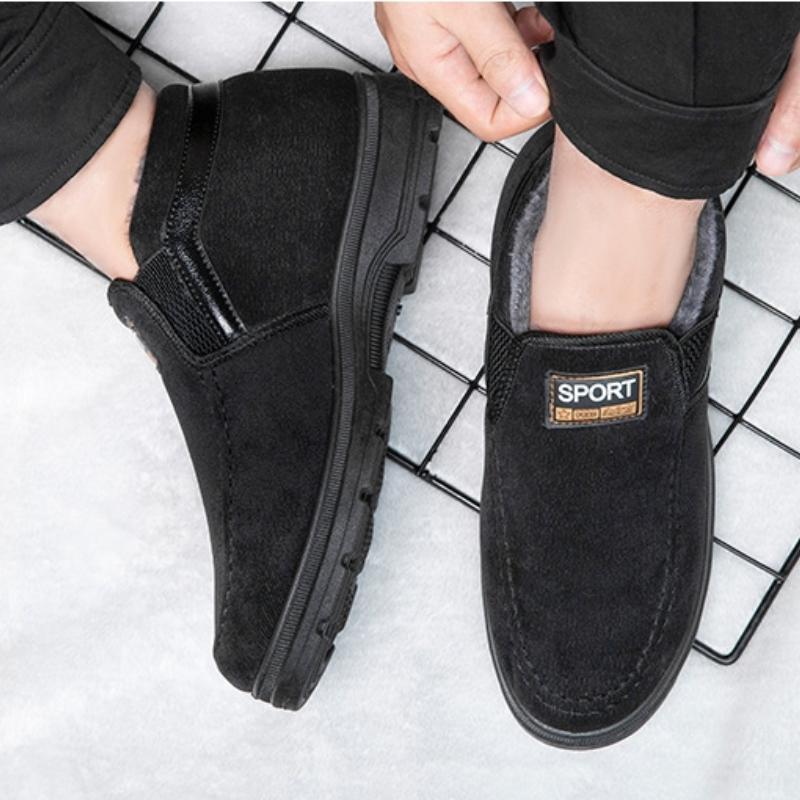 Pánské zimní zateplené nazouvací boty Silné ležérní boty s protiskluzovými botami