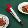 Silicone Head BBQ Grilling Tongs Anti-Scalding Cake Bread Tong Non-Stick Steak Tongs  Kitchen Use