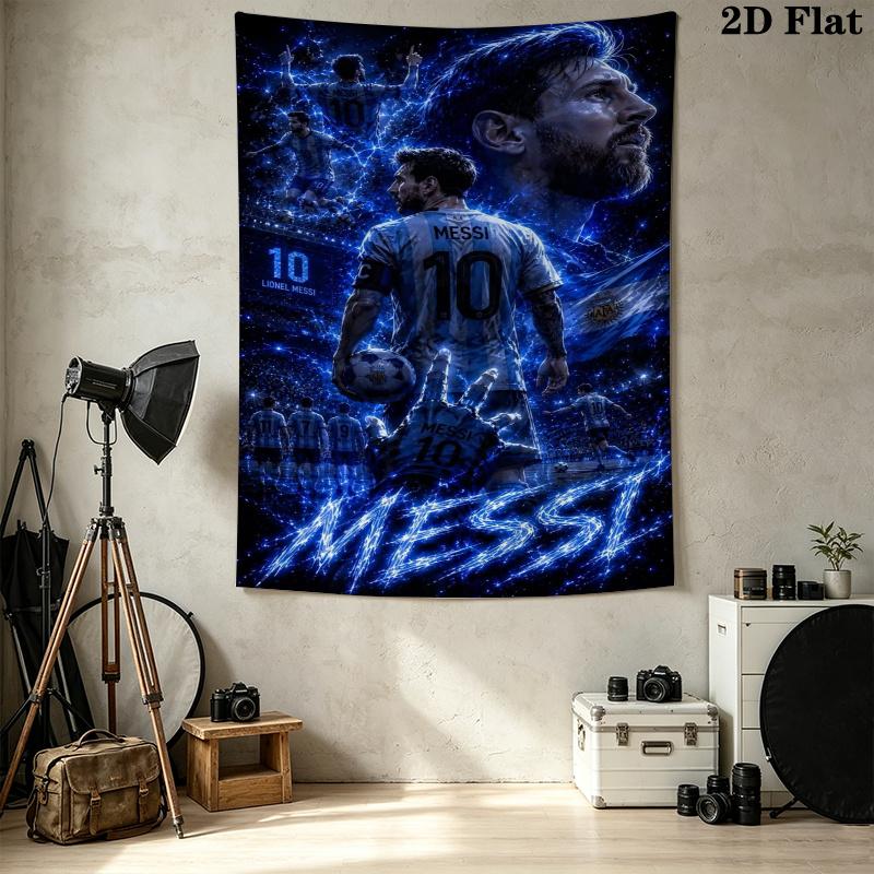 Messi Wall Tapestry Aesthetic Wall Hanging Printed Fabric Blanket Decorative Tapestries for Bedroom Living Room Home Decor