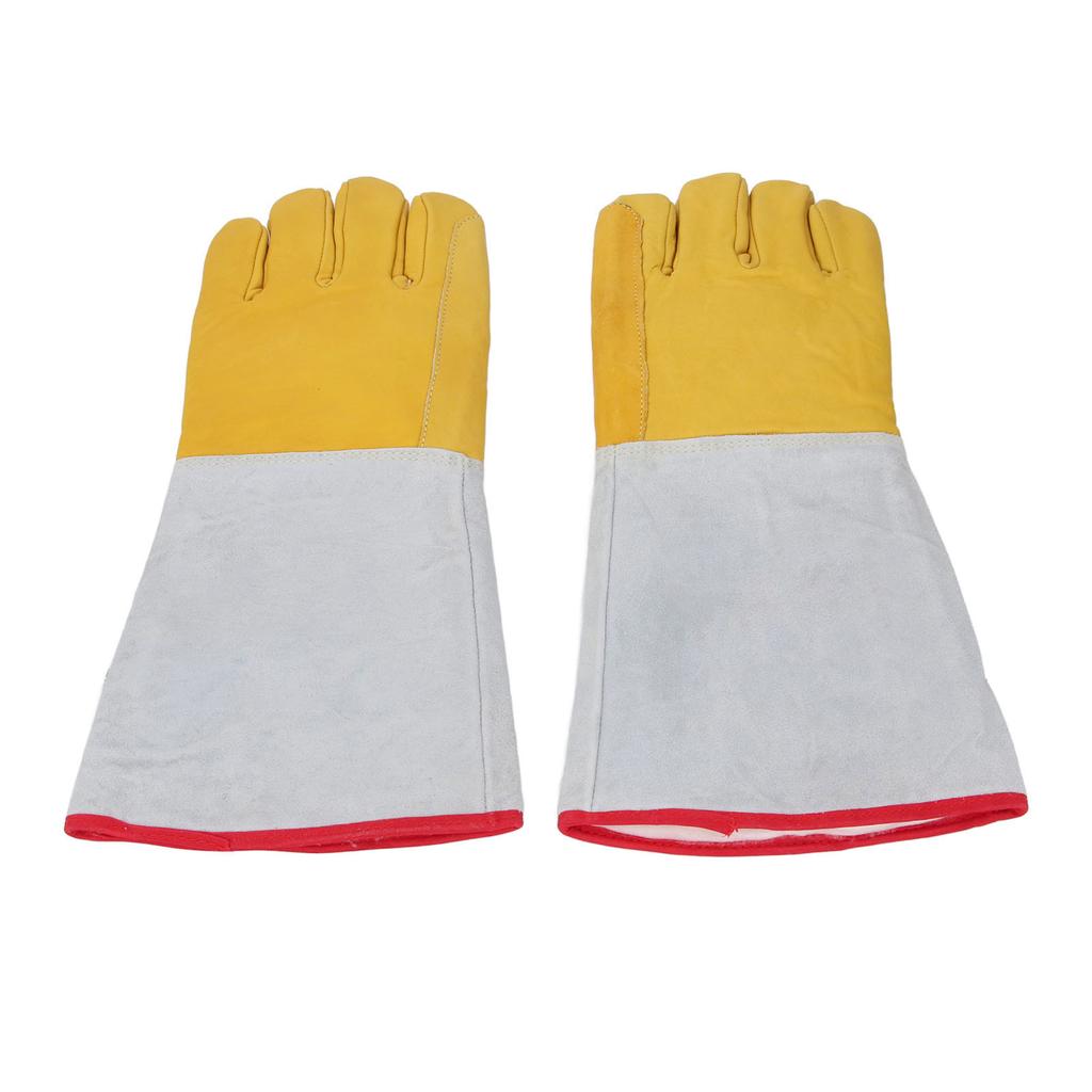 2 Stk. LN2 Schutzhandschuhe 40cm Frostschutz Tieftemperatur Rindslederhandschuhe für flüssigen Stickstoff Trockeneis Kühllagerung