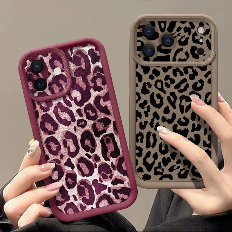 Shockproof Phone Case For iPhone 17 Pro Max Case iPhone 16 15 14 13 Pro Max 11 17e 16e Leopard Print Soft Silicone Bumper Cover