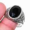 Natural Black Spinel Gemstone 925 Sterling Silver Jewelry Ring Size 10.5 RR-55