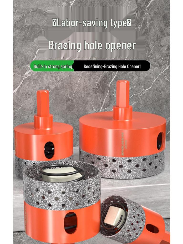 Baolian Dry Cut Hole Saw for Marble & Porcelain - Chip-Free Drilling Bit for Tile and Rock Slabs.