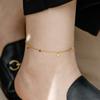 Trendy Double Layer Titanium Steel Love Heart Anklet Gold Versatile Foot Jewelry Set