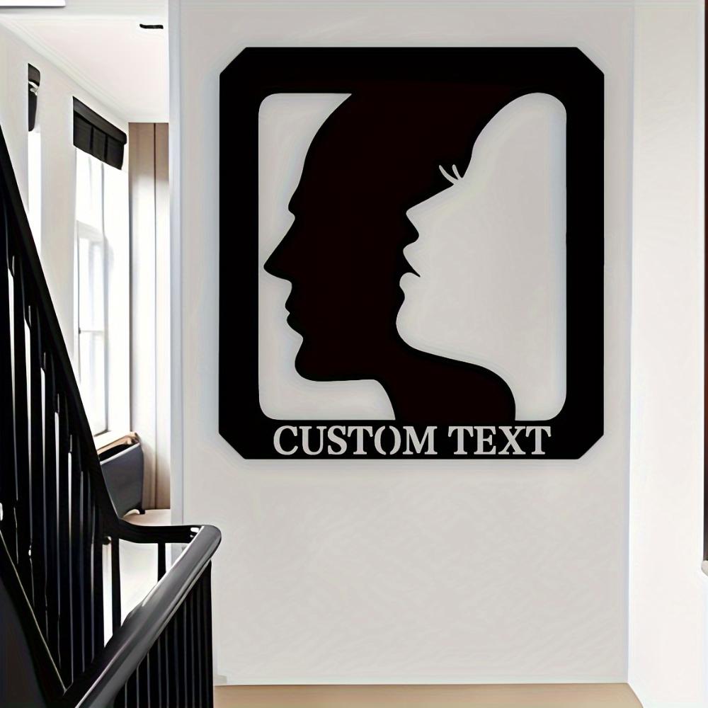 Custom Metal Wall Art Surname Sign Romantic Decor Indoor Outdoor Reusable