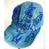 Used Mont-bell Indigo Dyed Denim Cap, Isao Yokoyama Fabric, Embroidery Design, One-of-a-kind Item
