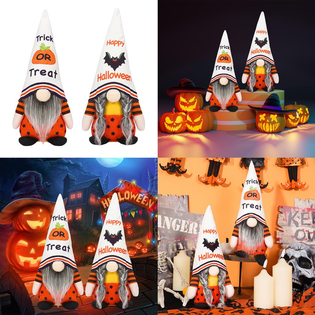 2pcs Halloween Gnomes Decoration Mr and Mrs Faceless Doll Ornaments for Halloween Table Ornament Tiered Tray Decor Party
