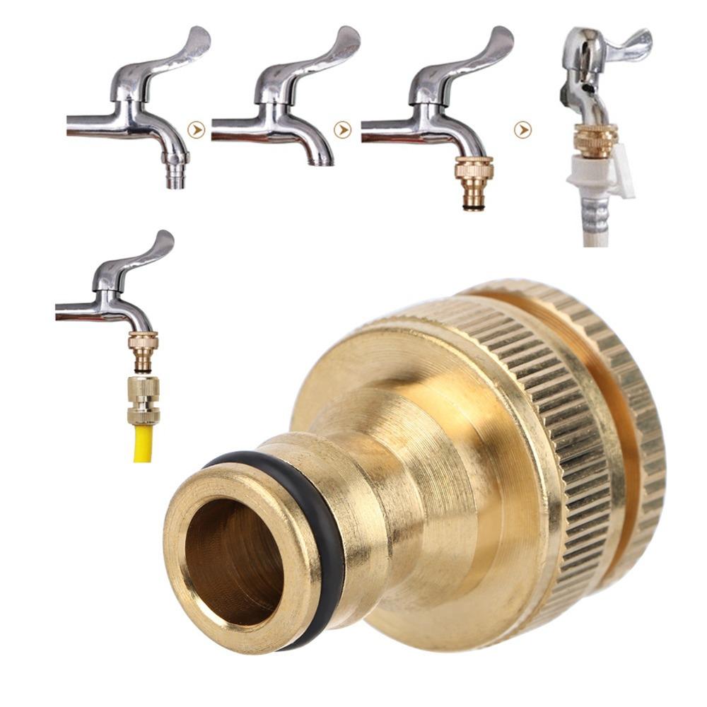 4PCS Brass Hose Quick Connector 1/2" and 3/4" Female Thread Hose Adapter  Yard Watering