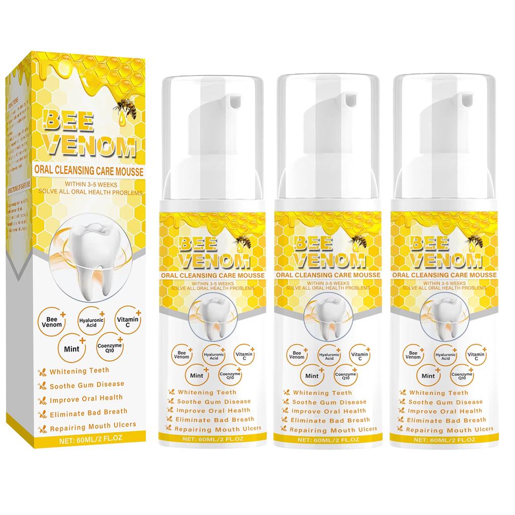 Bee Venom Foam Mousse Toothpaste Teeth Whitening Removing Yellow Teeth Stains Cleaning Tooth Stain Oral Fresh Tooth Care Product