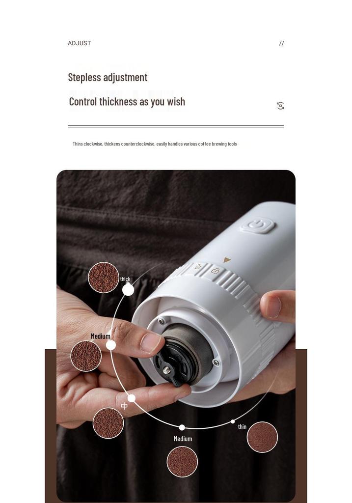 Fully Automatic Portable Electric Coffee and Grain Grinder