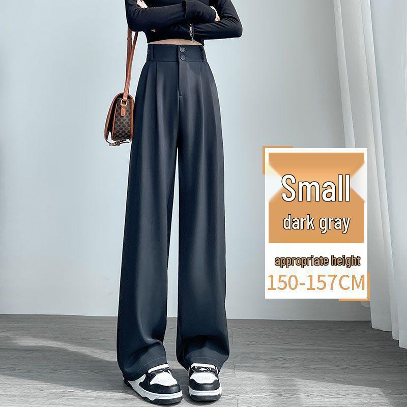 Ice Silk High Waist Chiffon Wide Leg Pants - Women's Summer Korean Style