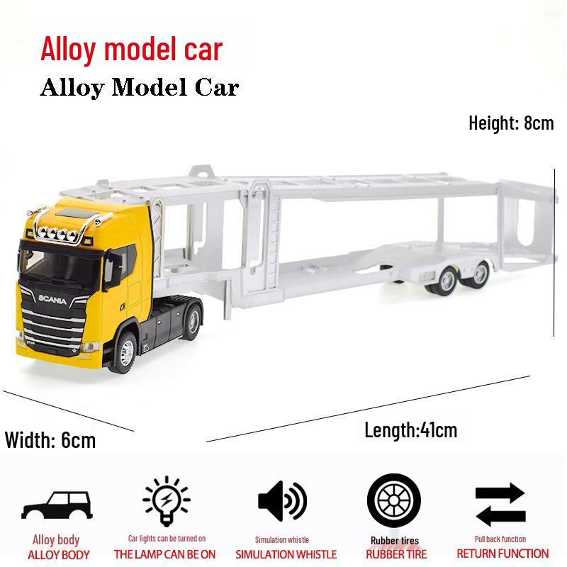 Scania Alloy Container Truck Model - Double-Layer Semi-Trailer Toy