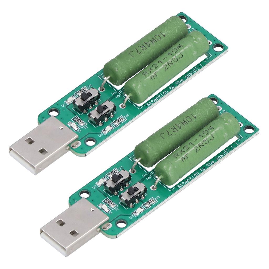 2Pcs USB Load Tester Adjustable Resistor Electronic Test Module 1A 2A 3A Discharge Accessory