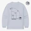 The North Face Light Blue Long Sleeve Round Tee With Dome Logo Nt7tr03l