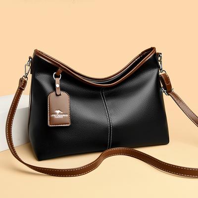 Lässige Umhängetasche für Damen Eine Damenhandtasche mit großem Fassungsvermögen mit Lychee-Muster und eine stilvolle Ein-Schulter-Tasche
