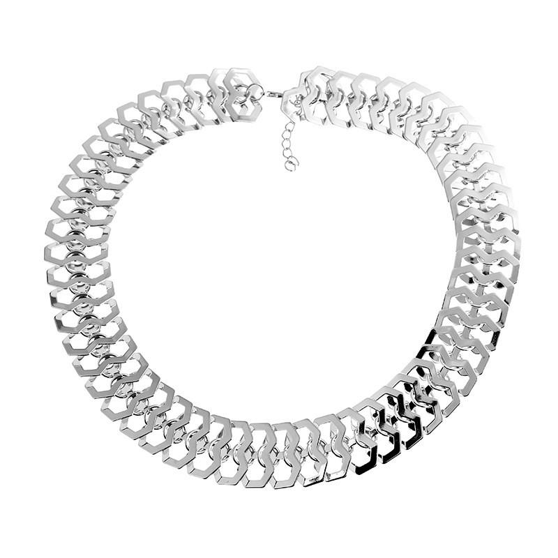 Vintage Geometric Alloy Chain Necklace With Talisman Pendant For Women