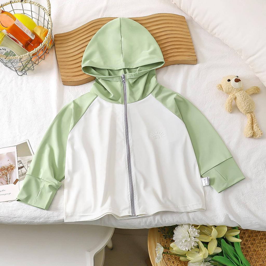 Children's Sunscreen Clothes Summer Girls' Thin Ice Silk Anti UV Boys' Hooded Sunscreen Jacket Children's Clothing