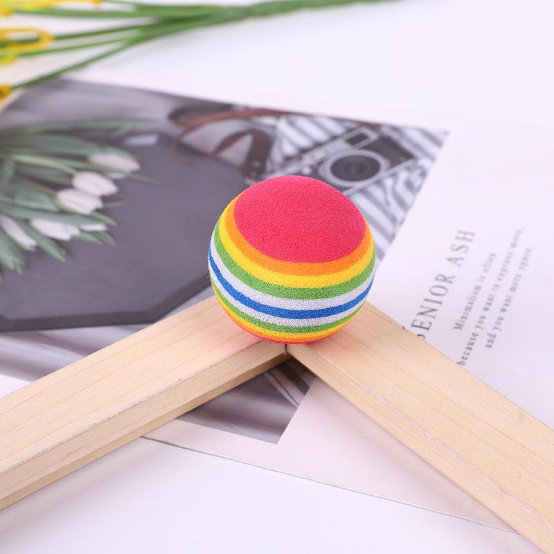 New Pet Toy Large Rainbow Ball Biting Rubber Ball Cats Interactive Supplies