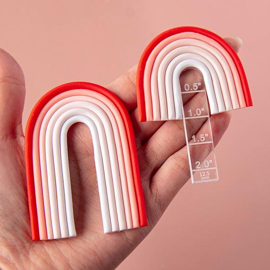 5 Pcs/Set Clay Arch Guide Polymer Clay Earrings Tools Acrylic Rainbow Arch Guides for Polymer Clay Jewelry Making DIY Crafting