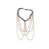 Stylish Lace Stretch Strap Full Diamond Rhinestone Cross Multi-Layer Leg Chain, Beach Sexy Leg Decoration