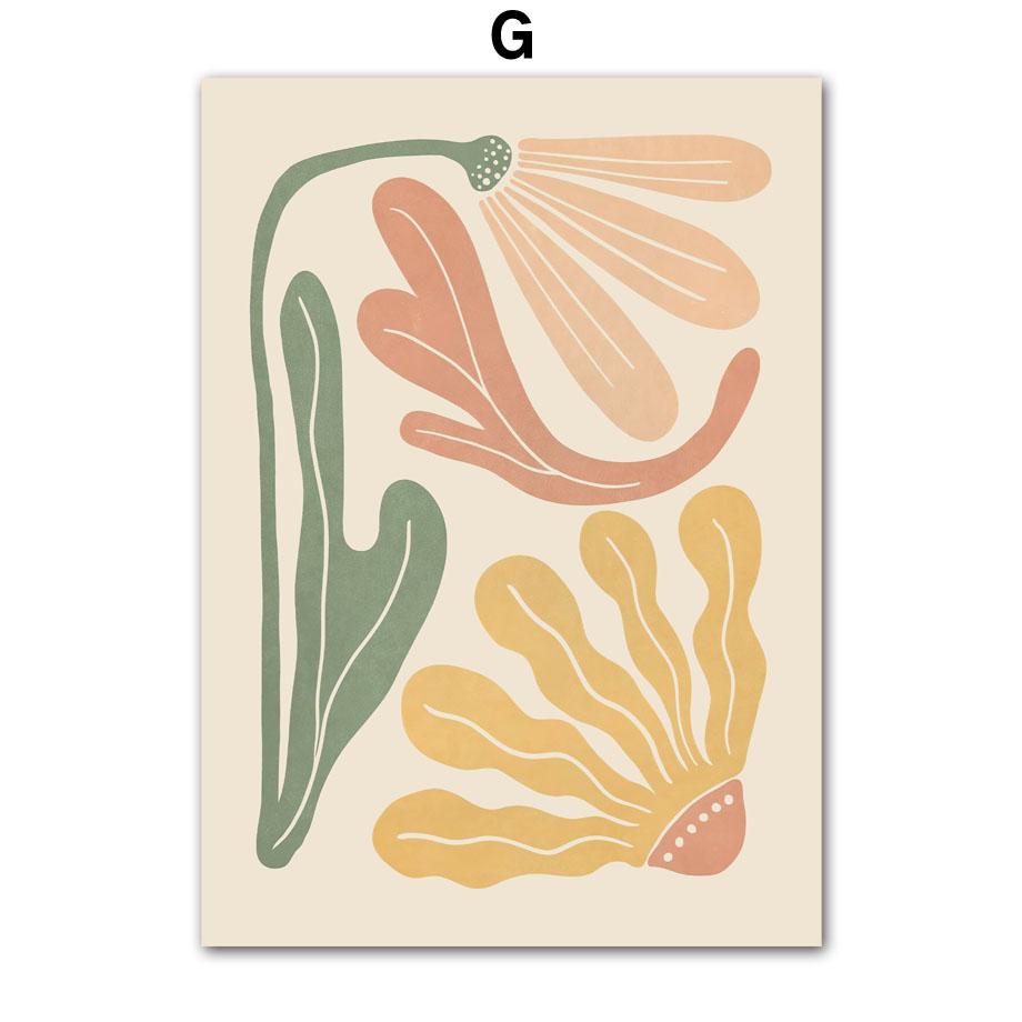 Abstrakter Blumenmarkt Pfingstrose Gänseblümchen Blätter Wandkunst Leinwand Malerei Vintage Poster und Drucke Bild für Wohnzimmer Heimdekor