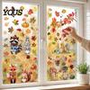 Removable Maple Leaf Decals 9 Sheets Fall Woodland Animals Window Clings, Autumn Pumpkin Clings Squirrel Fox Rabbit Glass Sticker, Anti Collision