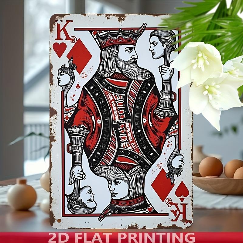 

King of Hearts Metal Wall Art 8x12 Inch Vintage Poker Sign Plaque 20x30cm