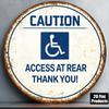 1pc Vintage Round Metal Sign Retro Accessible Pathway Rear Entrance Warning Plaque 2D Flat Door Sign Office Public Commercial Decor