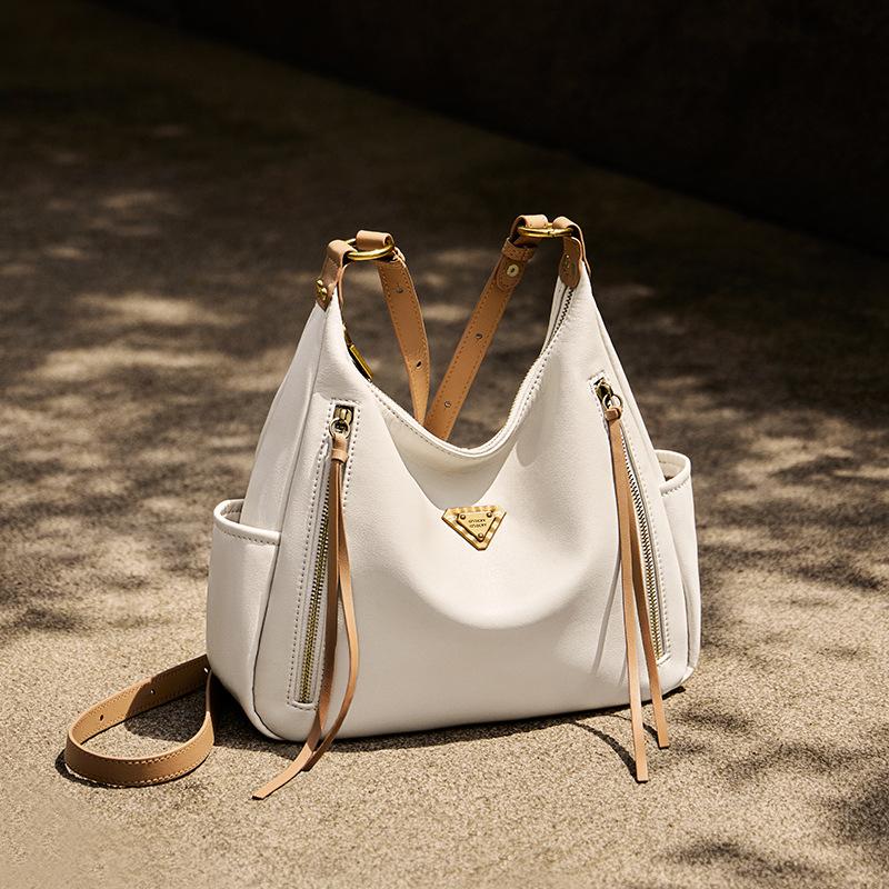 

Модная сумка-тоут большой вместимости 2025 Новая универсальная текстурированная сумка через плечо Нишевый дизайн Натуральная кожа Сумка кроссбоди для женщин Upper Width24CM*Lower Wid