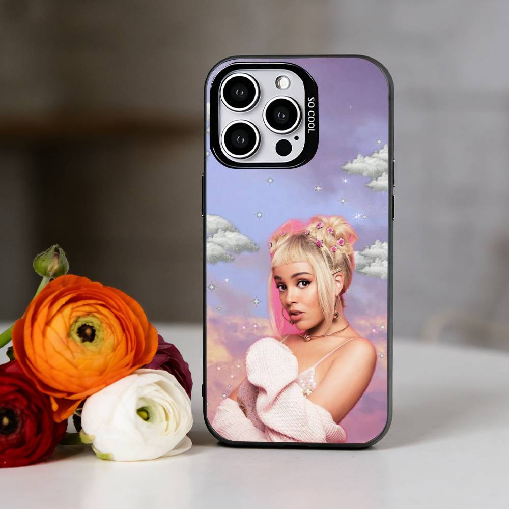D-DOJA Cat Phone Case For iPhone 17,16,15,14,13,12,11 Plus,Pro Max,XS,Colorful Silver Phone Case Funda Cover