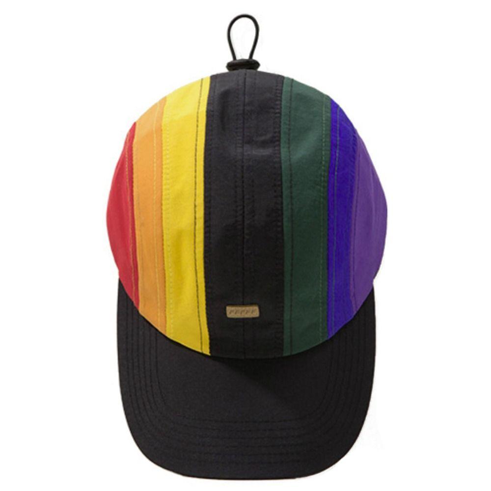 Color Matching Rainbow Baseball Caps UV Protection Men Sun Hats Snapback Cap  Outdoor Sports