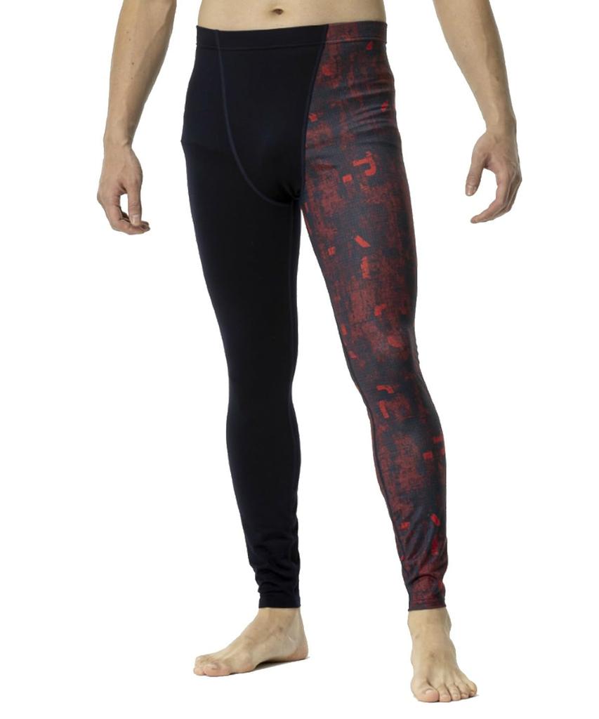 Mizuno Graphic Long Size Red Baseball/Softball Fleece-Lined Tights, L,