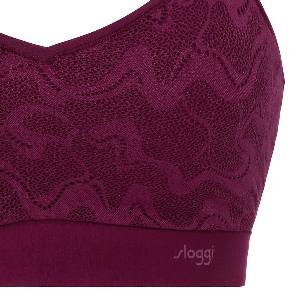 Go Allround Lace Cup Half Top Wireless Bra with Botanical Lace No Sizes Sloggi/Triumph (10209661) - Pads, Pattern, Lightweight, Non-Slip, Hooks, S-L