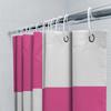 Bright Bath Shower Curtain Pink White Modern Design For Bathroom Decoration 72X84 Inches Waterproof Fabric With Plastic Eyelets