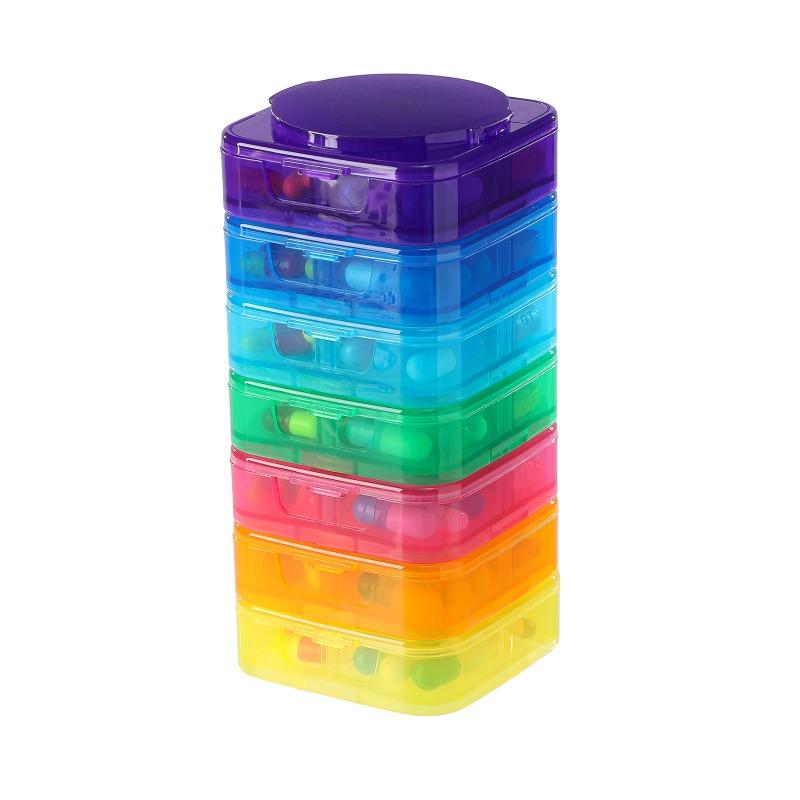 

7-DayWeek Portable Pill Organizer Travel Medicine Storage Box with Morning And Night Splitter for Convenient Medicine Management