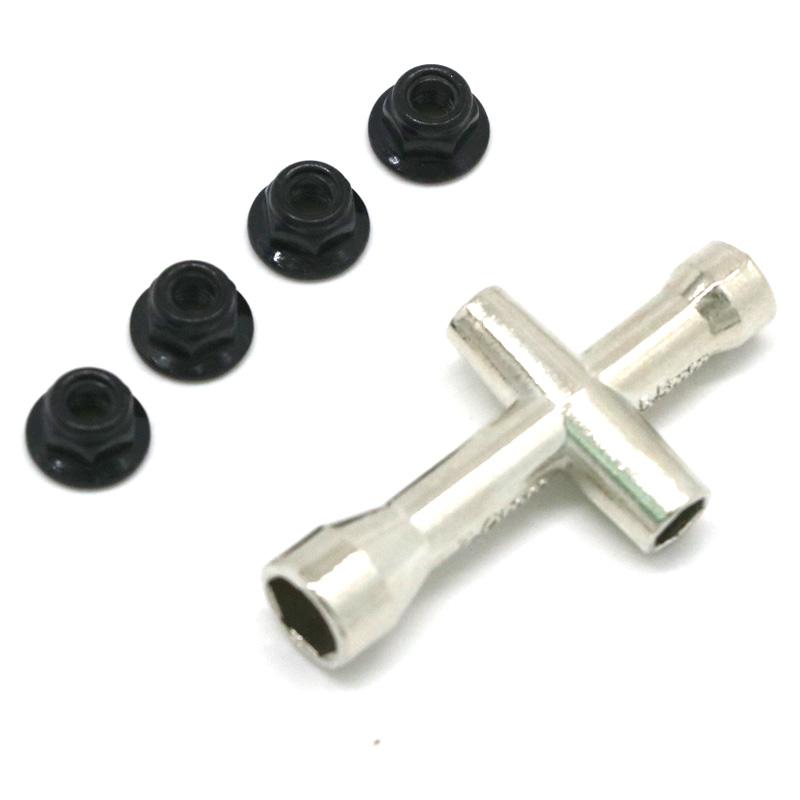 RC Leksakstillbehör 4/5/5,5/7mm Korsnyckelhylsa med M4-mutter för Skiftnyckel M4 RC HSP 80132 För Modellbilshjulverktyg